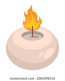 burning candle icon isolated design