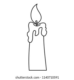 Burning candle icon. Outline illustration of burning candle vector icon for web design isolated on white background