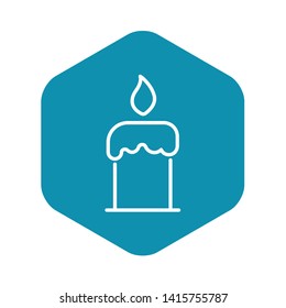 Burning candle icon. Outline burning candle vector icon for web design isolated on white background