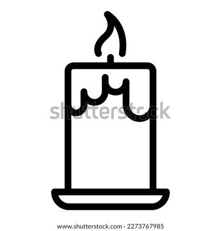 Burning candle icon outline vector. Workshop making. Create decorate
