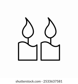 Vector de signo de icono de vela ardiente