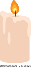 Burning Candle Icon Vector Illustration