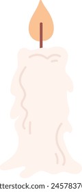 Ilustración vectorial de icono de vela ardiente