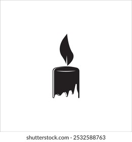 DISEÑO DE SÍMBOLO DE ILUSTRACIÓN VECTORIAL DE ICONO DE VELA ARDIENTE