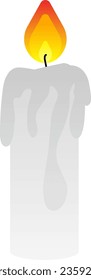 Vector de ícono de vela quemando para la temporada invernal. Diseño de velas como icono, símbolo, invierno o decoración navideña. Presentar velas como recurso gráfico de iconos para el diseño de la celebración de la temporada fría