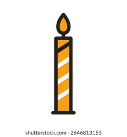 Vela ardente ilumina cena minimalista festiva gráfica