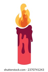 burning candle illustration isolated design