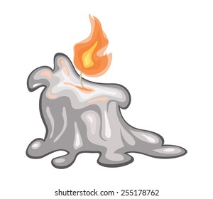 A burning candle. Illustration object