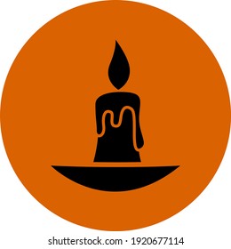 Brennende Kerze, Illustration, Vektorgrafik auf weißem Hintergrund.