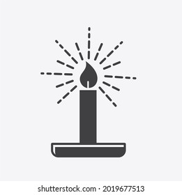 burning candle illustration, vetor art.