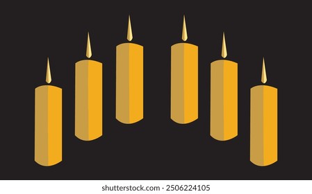 burning candle image. vector illustration.