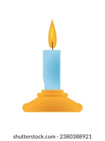 burning candle isolated illustration vector