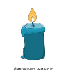 La vela quemada aislada sobre fondo blanco. Ilustración dibujada a mano por el vector