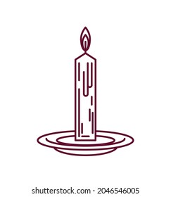 burning candle light icon isolated