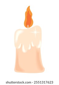 burning candle light icon isolated design