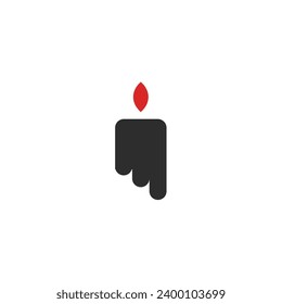 Burning candle logo and blank background