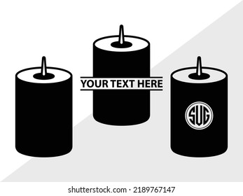 Ilustración de vectores imprimibles SVG monograma de velas en llamas