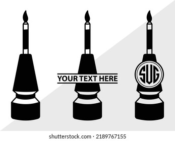 Ilustración de vectores imprimibles SVG monograma de velas en llamas