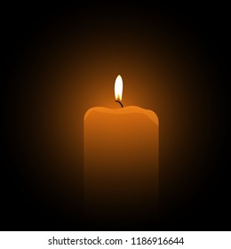 burning candle on a dark background