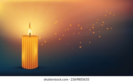 Burning candle on a dark background