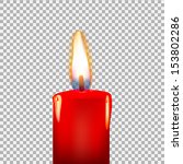 Burning candle on a transparent background