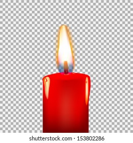 Burning candle transparent background