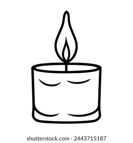 Vela ardiente contorneada icono vectorial, perfecto para varios proyectos gráficos.