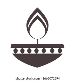 burning candle ramadan arabic islamic celebration vector illustration silhouette style icon
