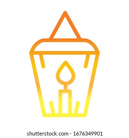 quemar velas ramadan celebración islámica arábiga ilustración vectorial icono de línea degradada