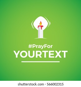 burning Candle, red drop with green background