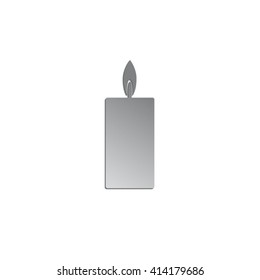 Burning candle with shadow on white background; EPS10