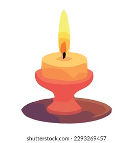 Burning candle symbolizes celebration, love, and spirituality isolated