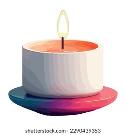 Burning candle symbolizes love and spirituality isolated