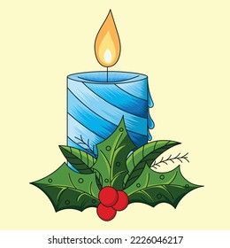 Burning Candle Vector Design for Christmas, Birthday party design