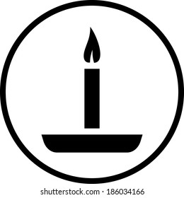 Burning candle vector icon