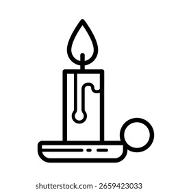 Vela ardiente - icono de Vector