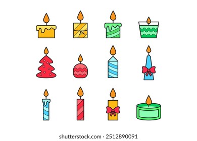 burning candle vector icon, aromatherapy candle, meditation candle