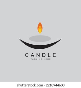 Burning candle Vector icon design illustration Template
