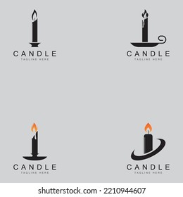 Burning candle Vector icon design illustration Template