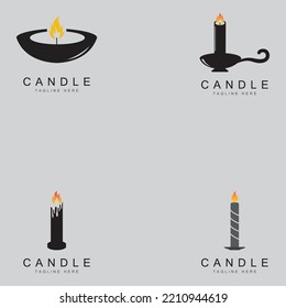 Burning candle Vector icon design illustration Template