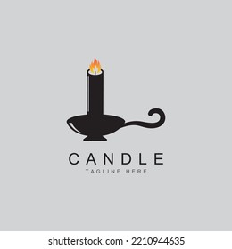 Burning candle Vector icon design illustration Template