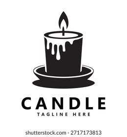Ilustración de diseño de icono de Vector de vela ardiente