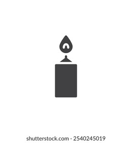 Burning candle vector icon. filled flat sign for mobile concept and web design. Candle glyph icon. Symbol, logo illustration. Vector graphics