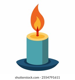 burning candle vector icon on white background