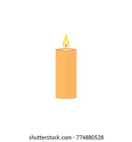 Burning candle. Vector illustration.