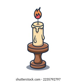 Grabando ilustración vectorial de vela. Icono de estilo de caricatura de velas aislado.
