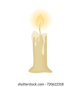 Burning candle vector illustration isolated on white background