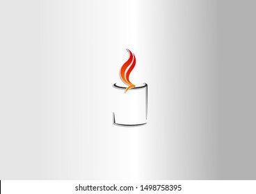 Burning Candle Vector Logo Design