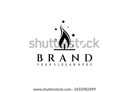 Burning candle wick simple logo vector