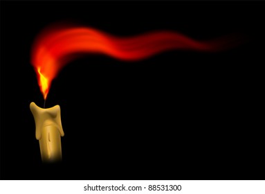 burning candle in the wind